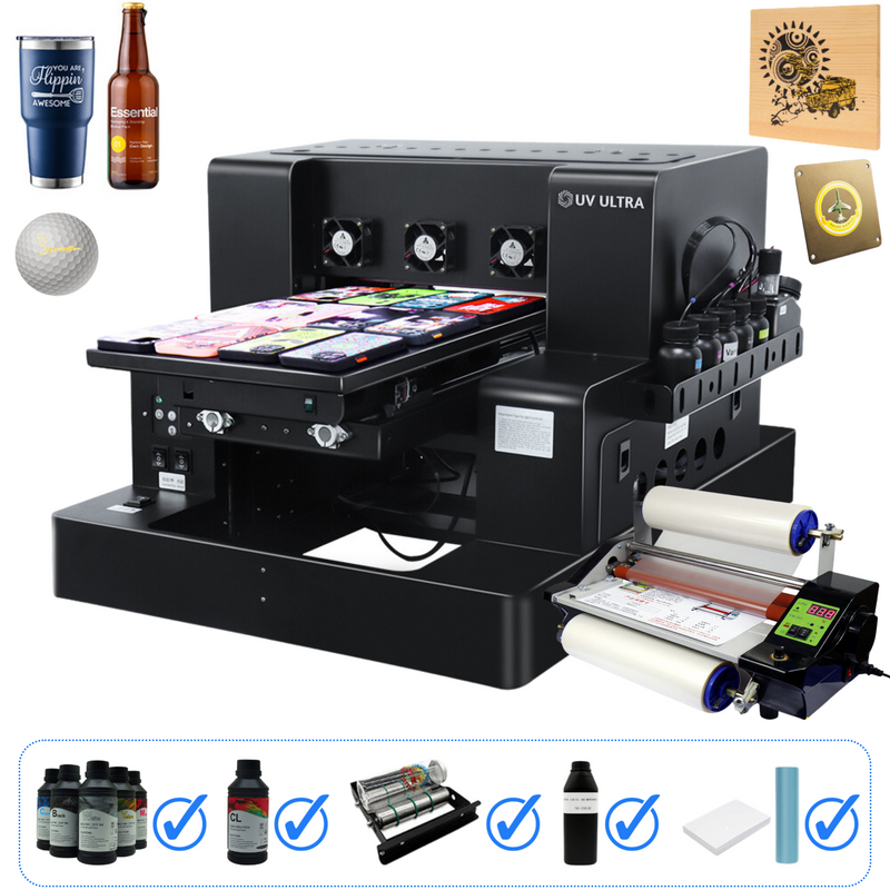 Load image into Gallery viewer, A3 L805 UV DTF Printer (Flatbed UV LED Printer + Laminating Machine) Bundle
