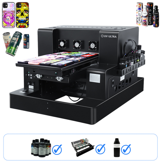 UV ULTRA A3 L805 UV Printer With Varnish (Flatbed UV LED Printer) Bundle