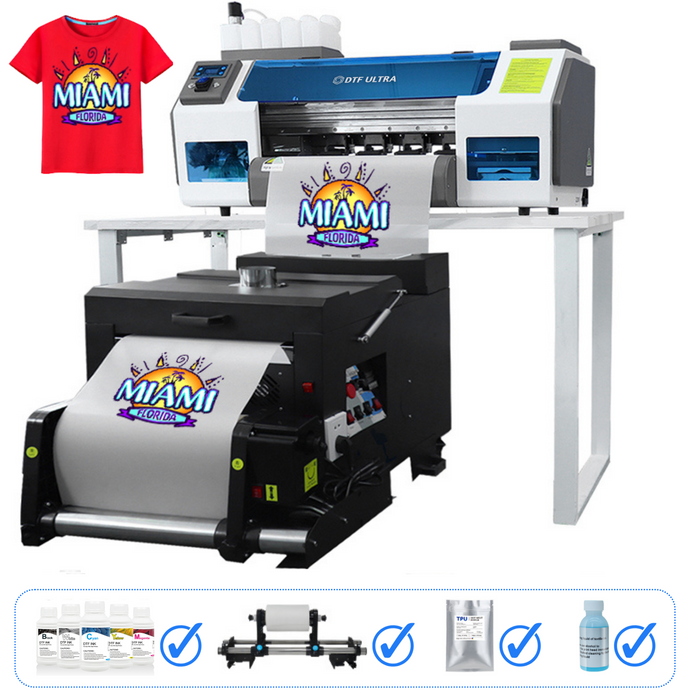 A3 Dual Head DTF Printer XP600 Direct to Film Printer Bundle Powder Shaker Machine DTF Printing