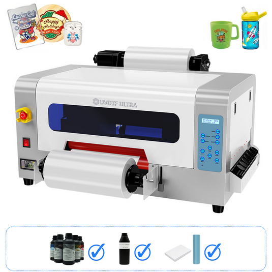 UVDTF ULTRA A3 XP600 Dual Head 2-in-1 UV DTF Printer (UV DTF Sticker Printing Machine) Bundle