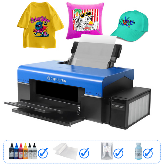 2023 DTF Printers A3inch + L18058 Automatic Timing White Ink Stirring DTP  Printer with Professional Rip Software （Powder + Ink+Film） DTF Print Direct