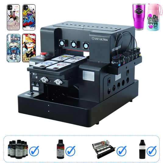 A4 L805 UV Printer With Varnish (Flatbed UV LED Printer) Bundle