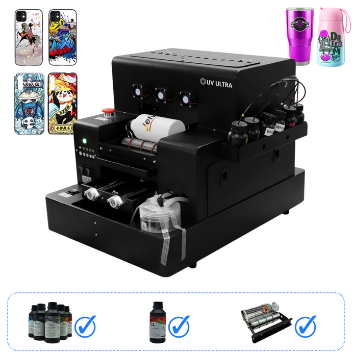 UV ULTRA A4 L805 UV Printer (Flatbed UV LED Printer) Bundle